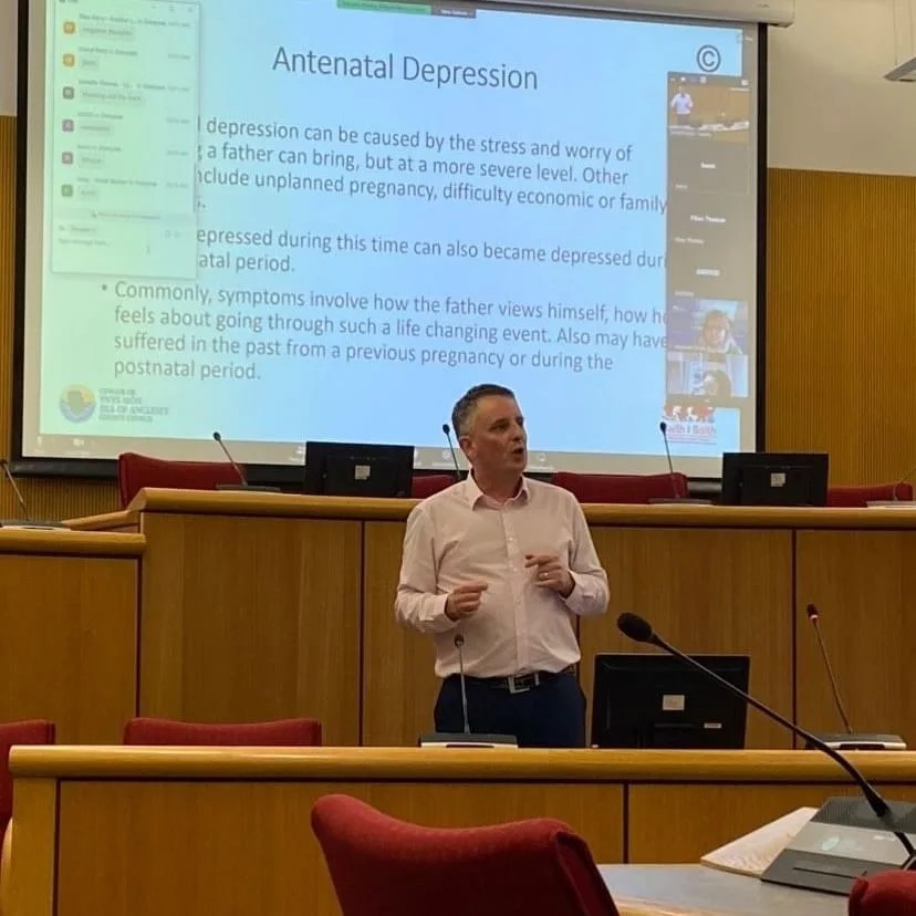 Mark Williams speaking on fathers mental health.